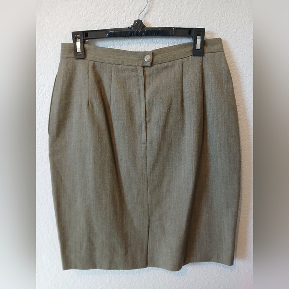 John Meyer Wool Taupe Skirtsuit  Matching Blazer Jacket & Pencil Skirt Set 12 - Picture 7 of 10